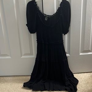 Forever21 black puff sleeve mini dress size small